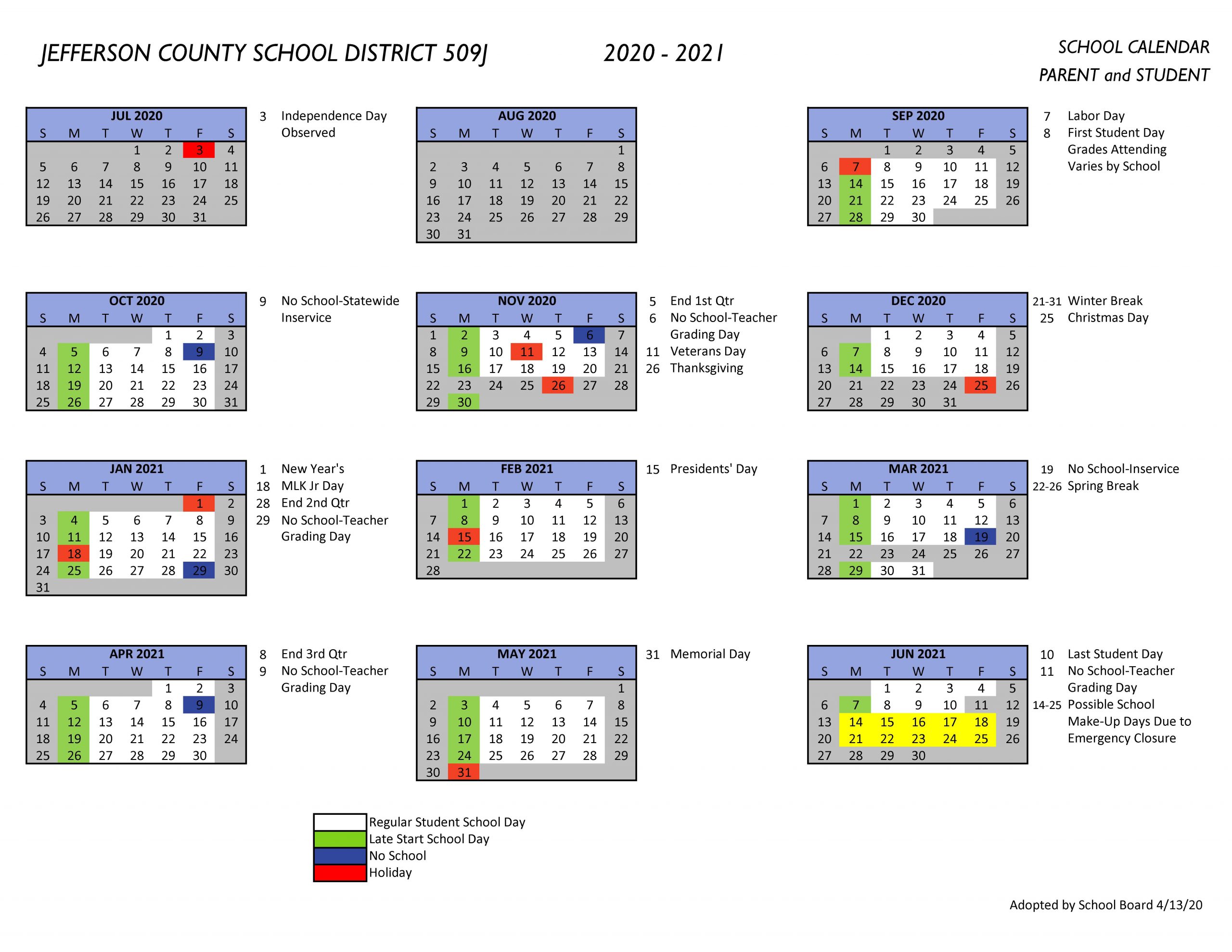 Jefferson County Schools 2022 Calendar Jefferson County School District 5.....
