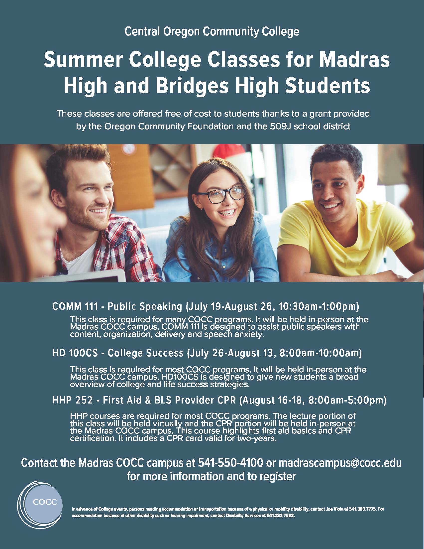 Summer College Classes for JCSD 509J Students Jefferson County School